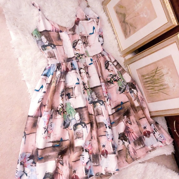 Super rare Tatyana Leading Ladies of Film Novelty Print Dress - Picture 9 of 13